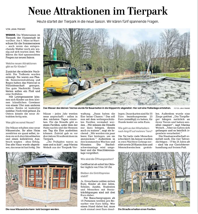 Neue Attraktionen im Tierpark Wismar